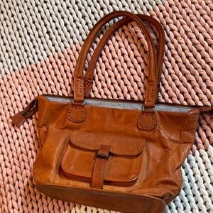 Tan Leather Tote Bag